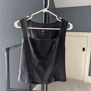 GAP small petite Women's Black Denim Tank Top